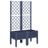 Garden Planter with Trellis Blue Grey 80x40x142 cm PP 367921