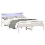 Bed Frame with Headboard White 120 x 200 cm Solid Pine Wood 872822
