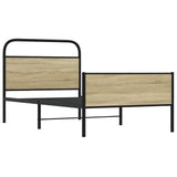 Bed Frame without Mattress 107x203 cm Sonoma Oak Engineered Wood 4100442