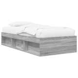 Bed Frame with Storage Grey Sonoma 80 x 200 cm Engineered Wood 3429521
