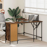 Desk Smoked Oak 141x141x75 cm Engineered Wood 837599