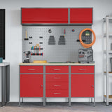 Work Cabinet Set with Drawer with Storage Manual 8 pcs Red 3321445