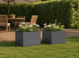 Garden Planter 2 pcs Anthracite 35 x 35 x 35 cm 8004957