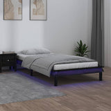 LED Bed Frame without Mattress Black 100x200 cm Solid Wood 820600