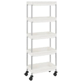336332 5-Tier Kitchen Trolley White 42x29x128 cm Iron and ABS