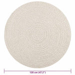 ZNTS Rug ZIZUR Cream Ø 120 cm Jute Look Indoor and Outdoor 4010385