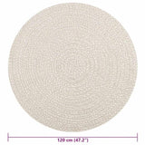 ZNTS Rug ZIZUR Cream Ø 120 cm Jute Look Indoor and Outdoor 4010385