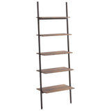5-Tier Leaning Shelf Dark Brown and Black 64x34x185,5 cm 336377