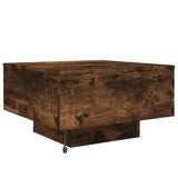Coffee Table with LED Lights Smoked Oak 55x55x31 cm 836578