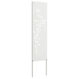 Garden Privacy Screen White 32 x 140 cm Cold-rolled steel 876253