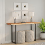 Table Top 140x40x2.5 cm Rectangular Solid Wood Acacia Live Edge 370255