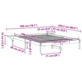 Bed Frame White 150 x 200 cm Solid Pine Wood 873185