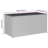 Garden Storage Box Poly Rattan 100x50x50 cm Black 46471