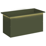Garden Planter with LED Olive Green 40 x 80 x 40 cm Steel 8008160