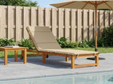 Sunlounger Cushion GEMERT 100% Polyester Beige 200 x 60 x 3 cm 948513