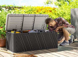 380L Waterproof Outdoor Storage Box, with Lockable Lid - Black T3398P314141