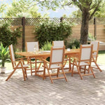 ZNTS 7 Piece Garden Dining Set Solid Wood Acacia and Textilene 3279292