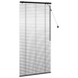 Venetian Blind Black 80 x 160 cm 35 mm Solid Paulownia Wood 42015487