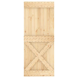 Sliding Door with Hardware Set 85x210 cm Solid Wood Pine 3203209