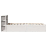Bed Frame without Mattress White 100x200 cm Solid Wood Pine 3323432