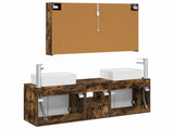 Bathroom Cabinet Set 4 pcs Smoked Oak Engineered Wood 3406427