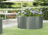 Garden Raised Bed Galvanised Steel 100x100x68 cm Grey 319054