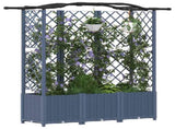 Raised Bed with Trellis and Roof Grey 163 x 40 x 141 cm PP 42032561