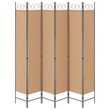 6-Panel Room Divider Beige 240 x 220 cm Fabric 42039206