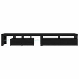 TV Cabinet 2 pcs Black Oak 260 x 37 x 40 cm Engineered Wood 3332506
