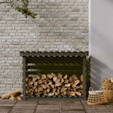 Firewood Rack Grey 108x73x79 cm Solid Wood Pine 822229
