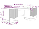 Desk with Shelf Grey Sonoma 142.5 x 50 x 75 cm Engineered Wood 3414627