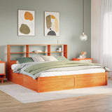 Bed Frame without Mattress Wax Brown 200x200 cm Solid Wood Pine 3323445
