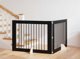 Dog Gate with Stands 2 pcs Black Oak 100 x 100 cm 892025