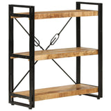 3-Tier Bookcase 77x30x80 cm Solid Wood Mango and Iron 351106