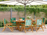 Reclining Garden Chairs 6 pcs Green Fabric and Solid Wood 3214551