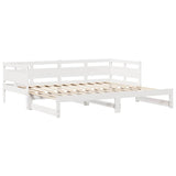 Daybed with Trundle and Drawers without Mattress White 80x200 cm 3302234