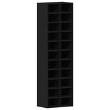 Shoe Cabinet Black Oak 54x34x183 cm Engineered Wood 859378