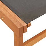 Garden Chair with Footrest Solid Eucalyptus Wood and Textilene 48700