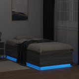 Bed Frame with LED without Mattress Grey Sonoma 100x200 cm 3209630