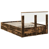 Bed Frame with Drawer Smoked Oak 120 x 190 cm Engineer Wood 3410732