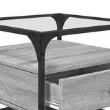 Coffee Table with Glass Top Grey Sonoma 50x50x45 cm Steel 846052