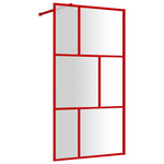 Walk-in Shower Wall with Clear ESG Glass Red 100x195 cm 154956