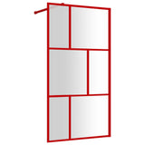 Walk-in Shower Wall with Clear ESG Glass Red 100x195 cm 154956