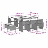 11 Piece Garden Dining Set with Cushions Beige Poly Rattan 3211156