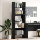 Book Cabinet Black Oak 60 x 35 x 180 cm Engineered Wood 875023