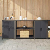 Kitchen Storage Set HATTEM 3 pcs Anthracite Cold-rolled Steel 3392668