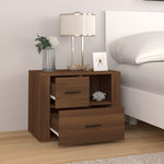 ZNTS Bedside Cabinet Brown Oak 60x36x45 cm Engineered Wood 816743