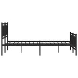 Metal Bed Frame without Mattress with Footboard Black 150x200cm 374261