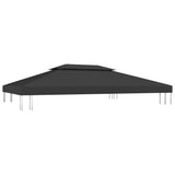 2-Tier Gazebo Top Cover 310 g/m 4x3 m Black 312075