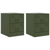 Bedside Cabinets 2 pcs Green 34.5x39x44 cm Steel 841628